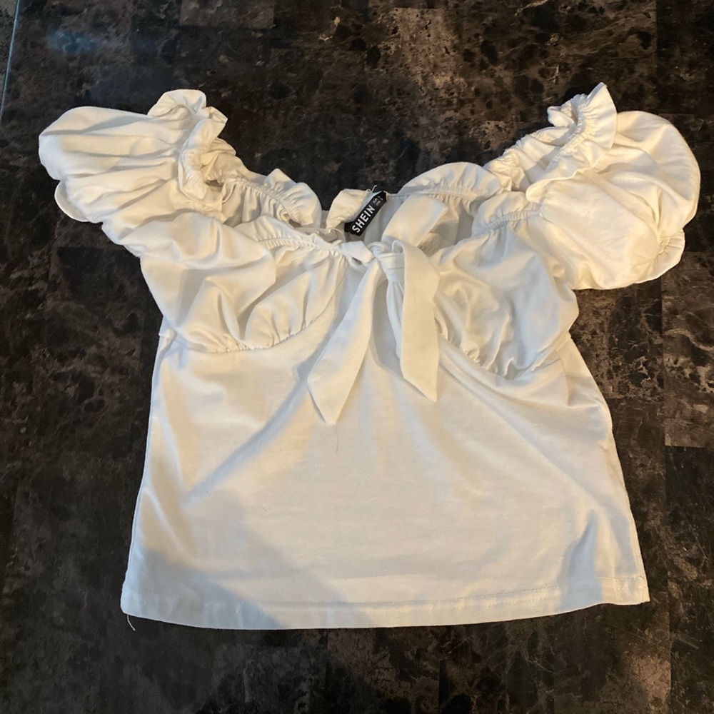 White milk maid style top